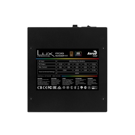 AeroCool LUX RGB 650W 80+ Bronce Modular
