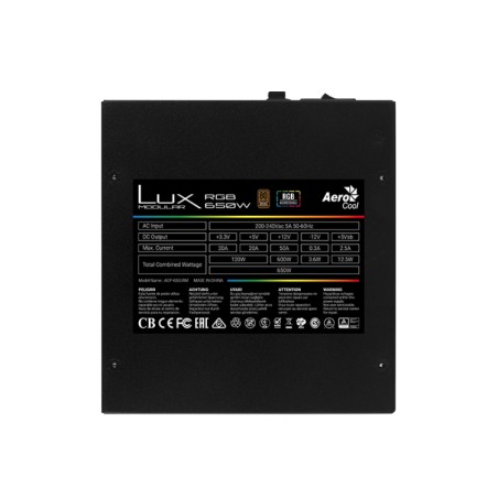 AEROCOOL LUX RGB MODULAR 650W 80+ BRONZE