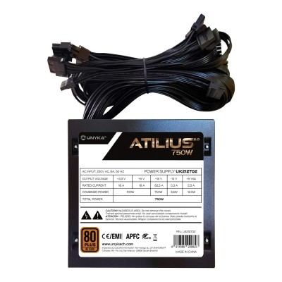 Unyka gaming Atilius II Atx 750w 85+ Bronce