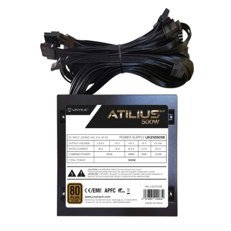 Unyka gaming Atilius II ATX 500W 85+ bronce