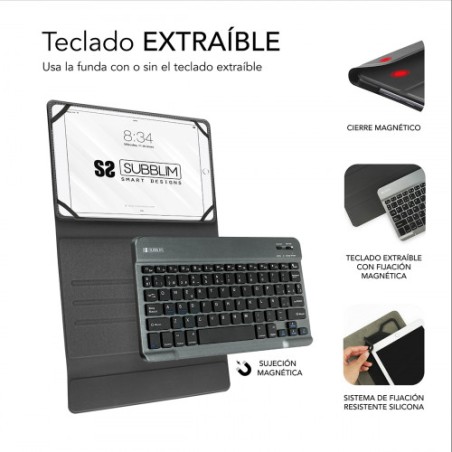 Subblim Funda con teclado keytab pro bluetooth 10,1" Red