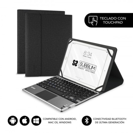 Subblim Funda con Teclado keytab PRO bluetooth 10,1" touchpad Black