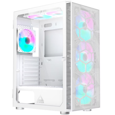Montech X3 Mesh RGB de Vidrio Templado Blanco