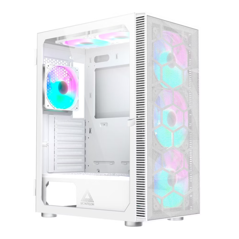 Montech X3 Mesh RGB de Vidrio Templado Blanco
