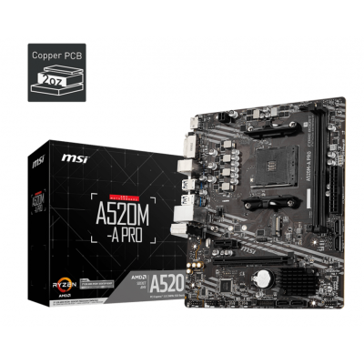 MSI A520M-A PRO AM4 MATX 2XDDR4 3rd Generation AMD Ryzen
