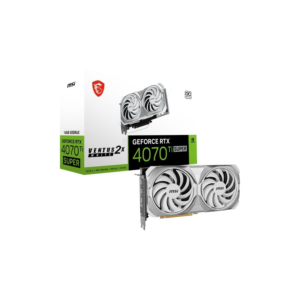 MSI GeForce RTX 4070 Ti SUPER Ventus 2X White OC 16GB GDDR6X DLSS3