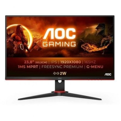 Monitor Gaming AOC 24G2SPAE/BK 23.8'/ Full HD/ 1ms/ 165Hz/ IPS/ Multimedia/ Negro