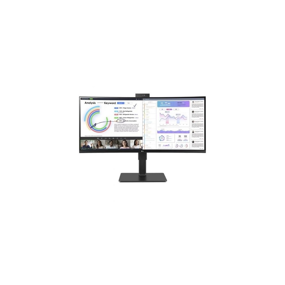 Monitor Profesional Ultrapanorámico Curvo LG 34BQ77QC-B 34'/ WQHD/ Webcam/ Multimedia/ Negro