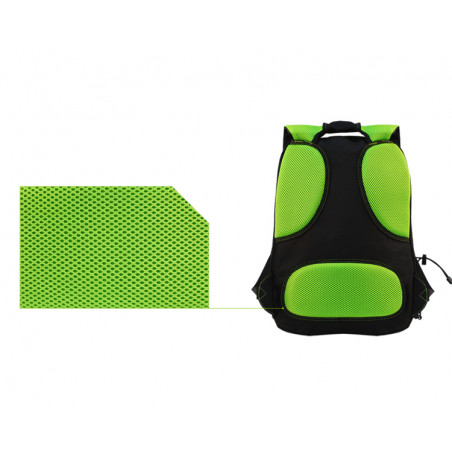 Mochila Gaming Keep Out Bk7 Para Portatiles 15,6" Con Multiples Bolsillos Color Negro Y Verde