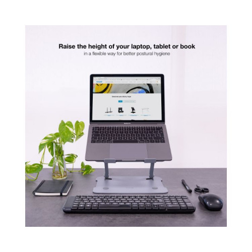 Tooq Tqlrs0033-al Gris Ergonomico Plegable Regulacion De Altura 30-28 Plegable Portatiles 11-17.3"