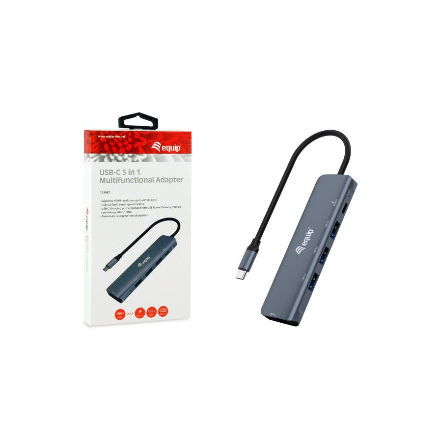 Equip 1xhdmi 4k 1xusb-c Pd 100w 3xusb-a 3.2