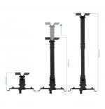 TooQ Soporte De Proyector Techo Regulación 130-650mm Inclinable Max. 20kg Negro