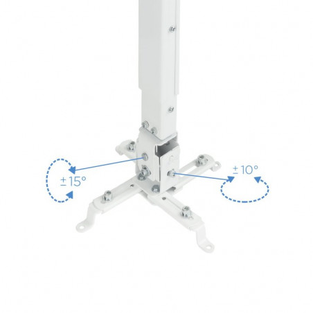 TooQ Soporte De Proyector Techo RegulaciÃ³n 130-650mm Inclinable Max. 20kg Blanco