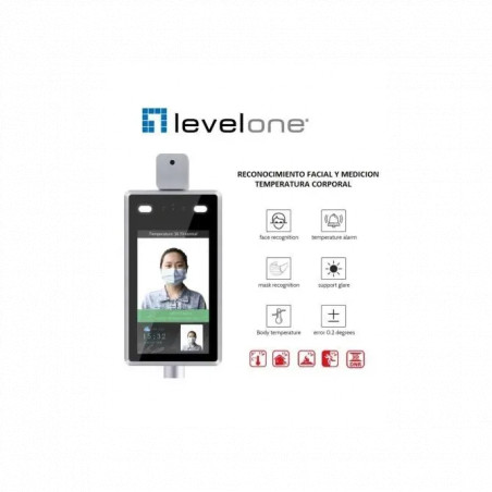 Level One Camara Ip Con Medicion De Temperatura Y Reconocimiento Facial 1080p