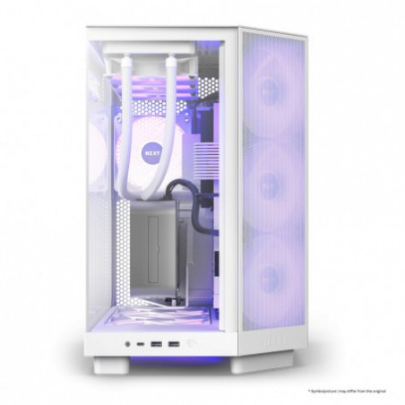 NZXT H6 Flow RGB Blanca Cristal Tintado