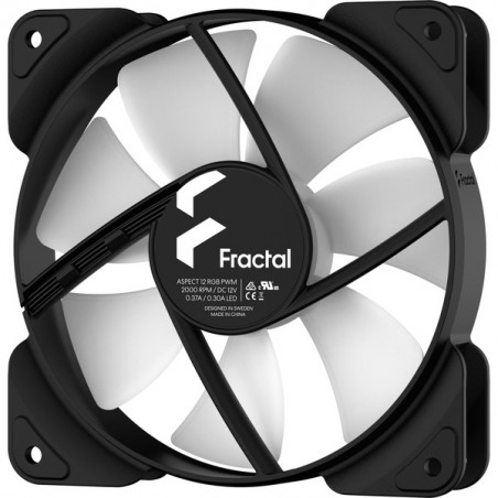 Fractal Design Aspect 12 RGB PWM Carcasa del ordenador Ventilador 12 cm Negro 1 pieza(s)