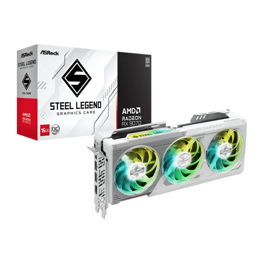 ASRock Radeon RX 9070 16GB Steel Legend OC