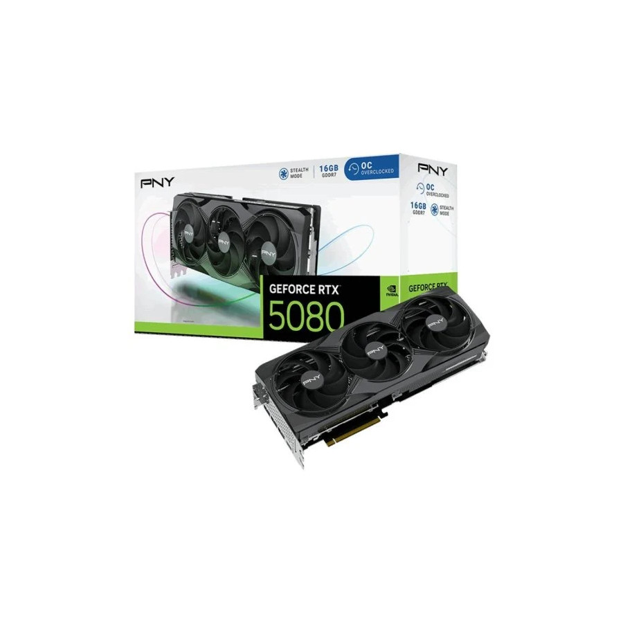 VGA PNY GeForce® RTX™ 5080 16GB Overclocked Triple Fan