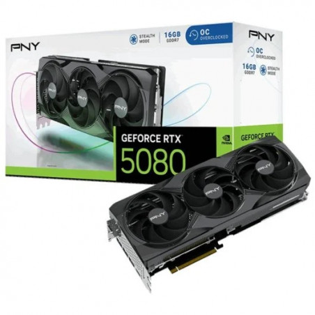 VGA PNY GeForce® RTX™ 5080 16GB Overclocked Triple Fan