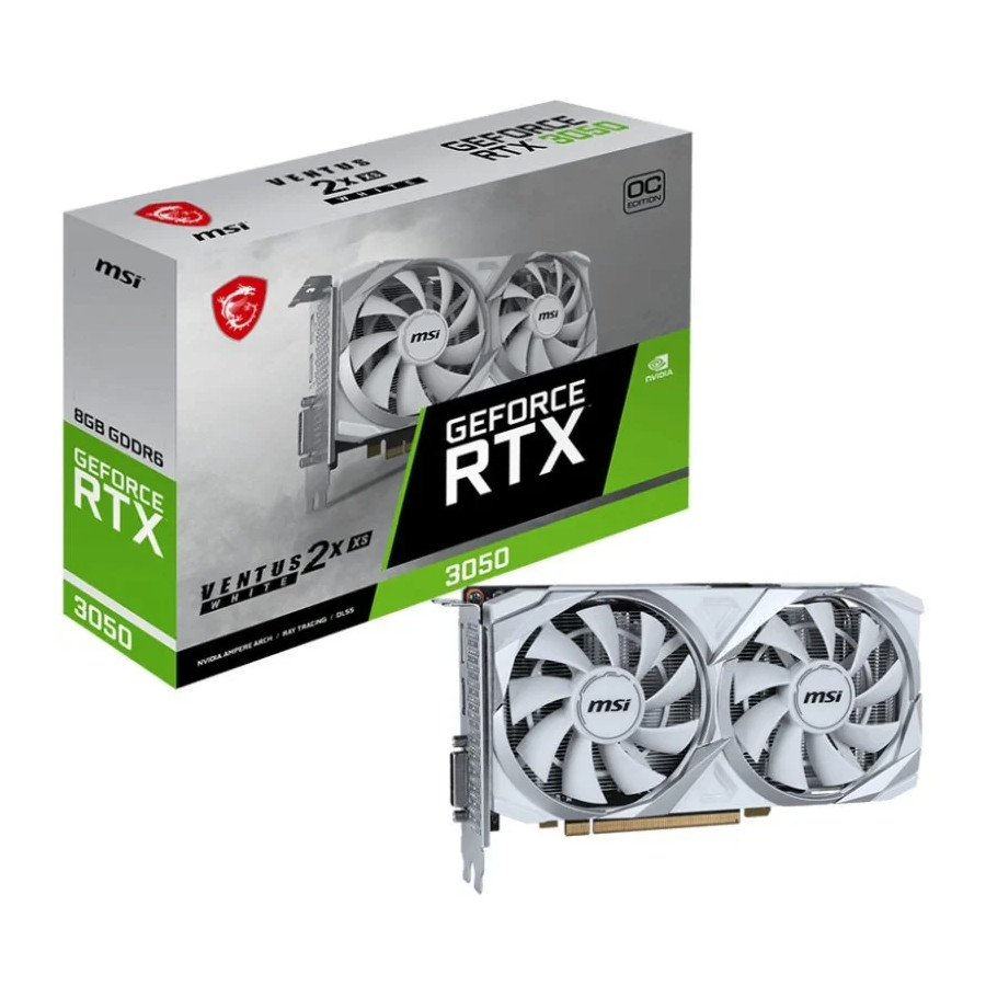 MSI GeForce® RTX 3050 8GB Ventus 2X XS OC White MSI GeForce® RTX 3050 8GB Ventus 2X XS OC White