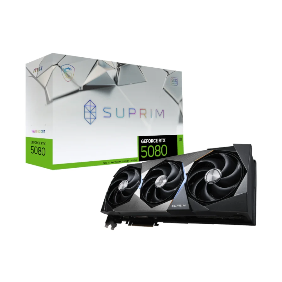 MSI NVIDIA RTX 5080 GAMING SUPRIM 16GB DDR7 MSI NVIDIA RTX 5080 GAMING SUPRIM 16GB DDR7