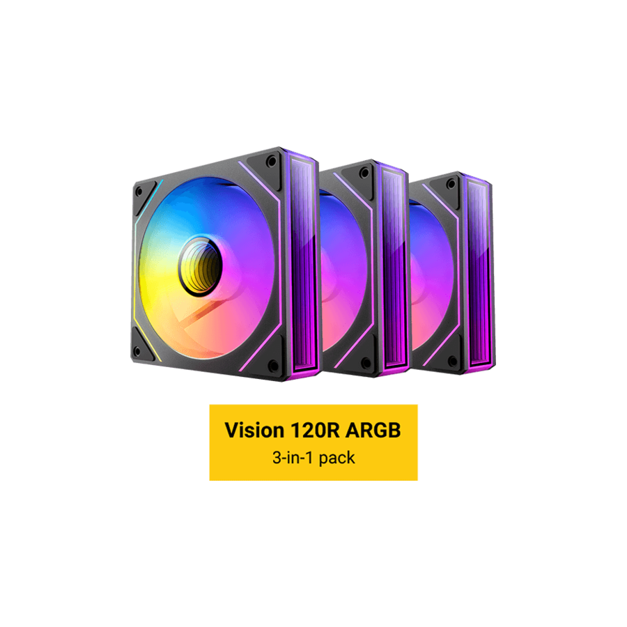 KIT 3 VENTILADORES AUXILIAR VISION 120R A-RGB NEGRO ANTEC KIT 3 VENTILADORES AUXILIAR VISION 120R A-RGB NEGRO ANTEC