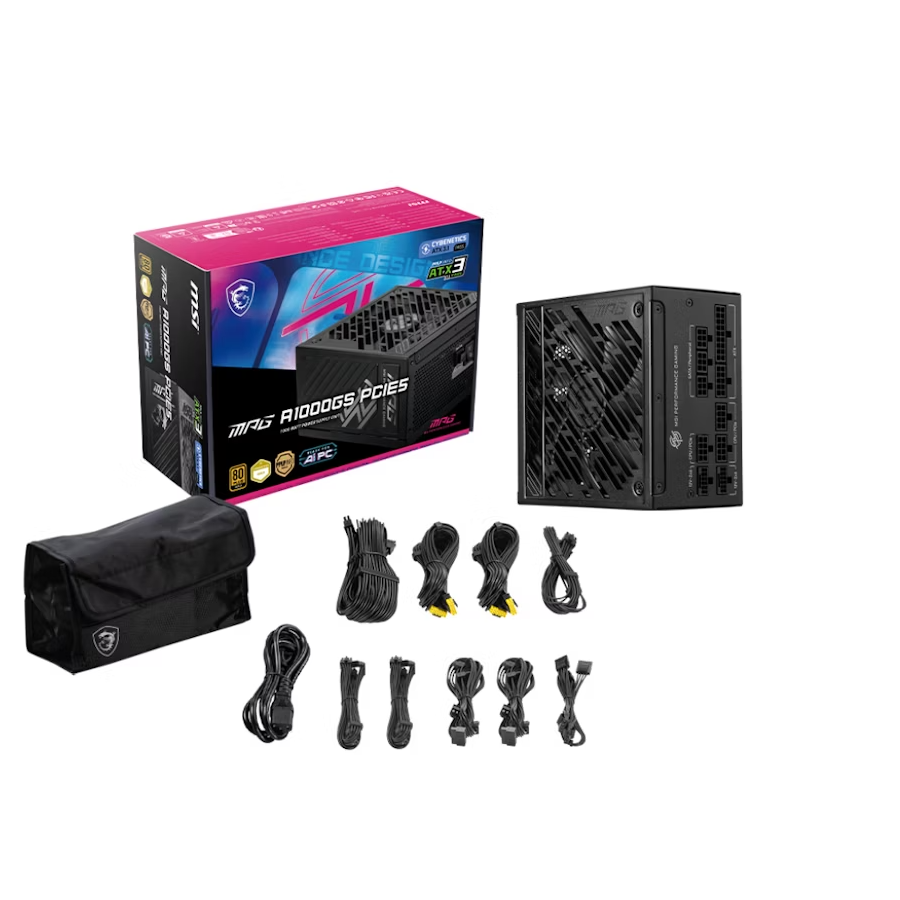 MSI MPG A1000GS 1000W 80+ Gold Modular PCIE 5.1 MSI MPG A1000GS 1000W 80+ Gold Modular PCIE 5.1