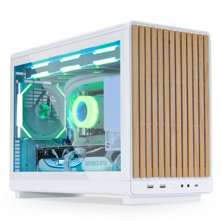 Lian Li x Dan A3 Micro-ATX madera cristal templado blanca